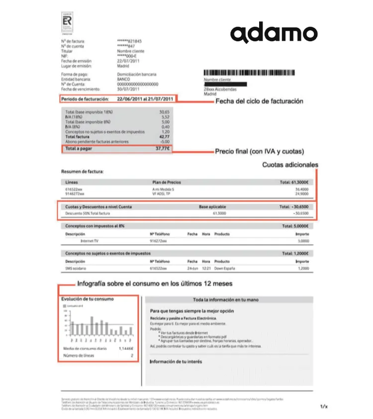 Factura adamo